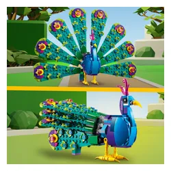 Lego paw Creator 3w1 egzotyczny 31157 z ruchomym ogonem i podstawką