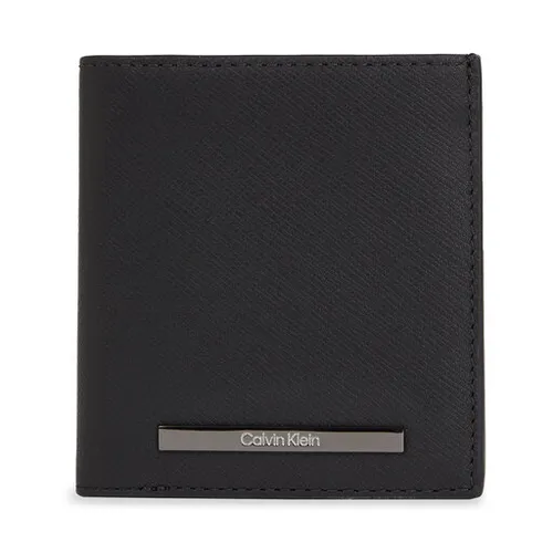 Большой мужской кошелек Calvin Klein Modern Bar Trifold 6Cc W/Coin Wallet K50K511836 Ck Black Saffiano BEH