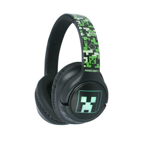 Słuchawki bezprzewodowe z mikrofonem OTL Technologies Minecraft Wireless LED Nauszne Zielony