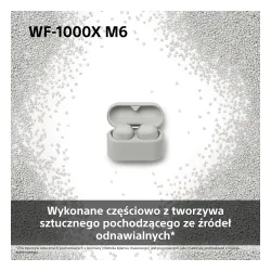Słuchawki bezprzewodowe Sony WF-1000XM6 ANC Dokanałowe Bluetooth 5.3 Platynowo-srebrny