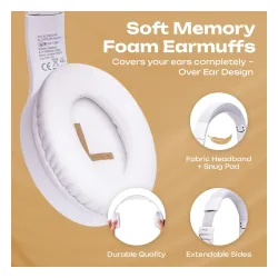 Słuchawki bezprzewodowe PowerLocus P19 White Nauszne Bluetooth 5.3 Biały