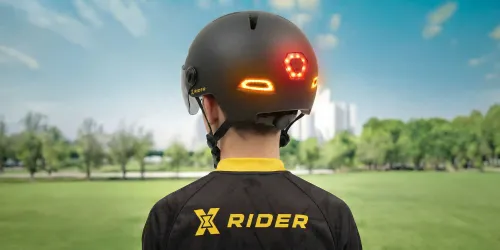 Kask XRIDER XRIH008M Inteligentny Czarny Miejski z lampką i kierunkowskazami (rozmiar M)