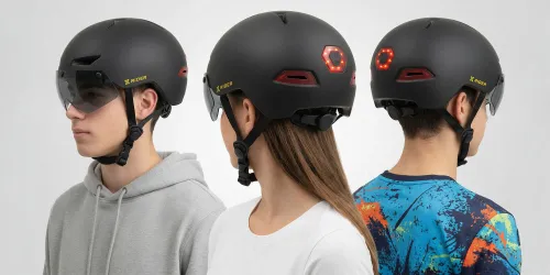 Kask XRIDER XRIH008M Inteligentny Czarny Miejski z lampką i kierunkowskazami (rozmiar M)