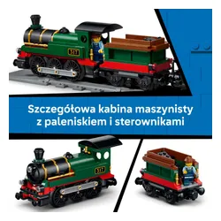 LEGO City 60511 Retro pociąg z lokomotywą parową, zestaw klocków 7+