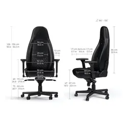 Fotel Noblechairs ICON Gamingowy do 150kg Skóra naturalna Czarny