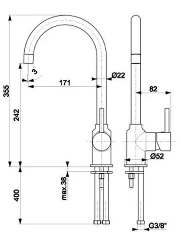 Bateria KFA ARMATURA Neda 5823-915-00 Chrom