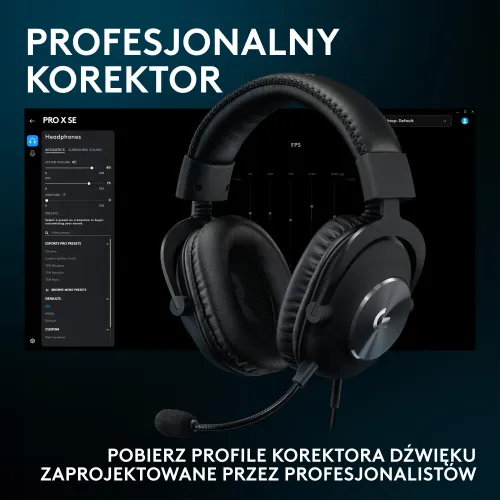 Słuchawki LOGITECH Pro X SE Nauszne, Dźwięk przestrzenny