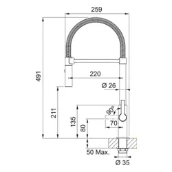 Bateria FRANKE Maris Slim Semi-Pro 115.0728.395 Chrom
