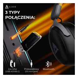 Słuchawki bezprzewodowe z mikrofonem Ajazz AHM08 MAX Nauszne Czarny