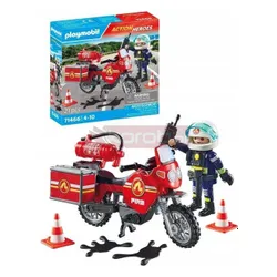 PLAYMOBIL ACT!ON HEROES 71466 MOTOCYKL STRAŻY POŻARNEJ NA MIEJSCU WYPADKU