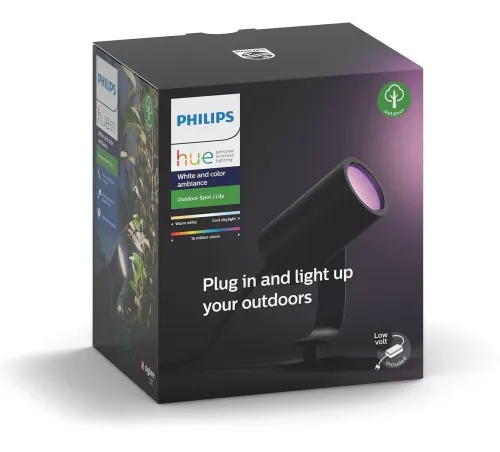 Reflektor ogrodowy Philips Lily Hue Spike Black 17428/30/P7