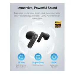 Słuchawki bezprzewodowe Baseus Bass BS1 NC Douszne Bluetooth 6.0 Czarny