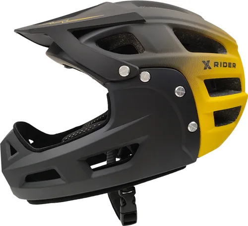 Kask XRIDER XRFH002M Czarno-żółty Full Face z odkręcaną szczęką (rozmiar M)