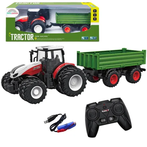 Interaktywny Traktor RC z Wywrotką Ciągnik z Przyczepą Zdalnie Sterowany Zestaw
