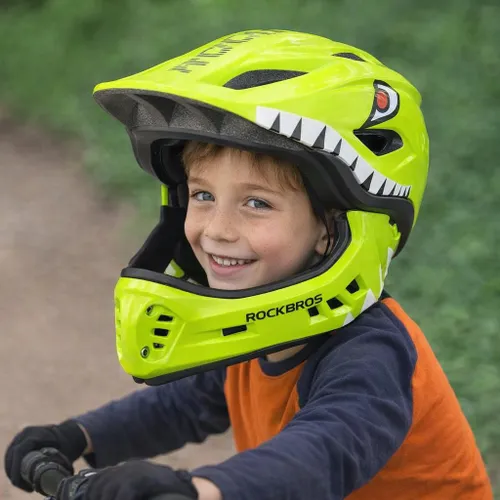 Kask rowerowy dziecięcy fullface szczękowy 2w1 odpinana szczęka rozmiar S