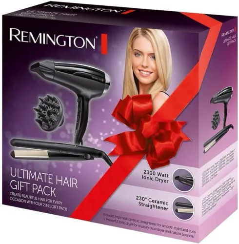 Фен Remington Pro-Air Shine 2200 D5215 + выпрямитель Ceramic Slim 220 S1510 ионизационный диффузор Холодный воздух 2300 Вт