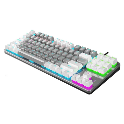Klawiatura gamingowa Rampage Snug KRGD Red Switch przewodowa mechaniczna podświetlana szaro-biała