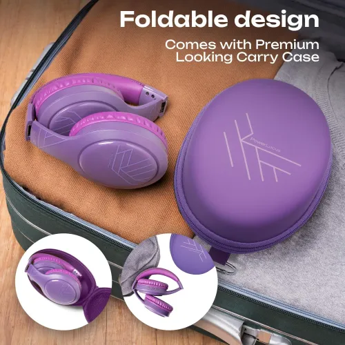 Słuchawki bezprzewodowe PowerLocus P19 Purple Nauszne Bluetooth 5.3 Fioletowy