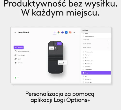 Myszka Logitech Mobi Fold Grafitowy