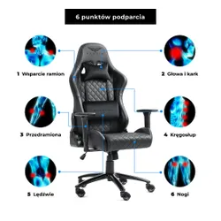 Fotel GAMVIS Phantom Large Pikowany Czarny