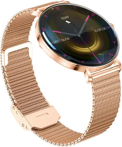 Smartwatch FOREVER SB-370 Lucca Różowe złoto + Pasek łaciaty