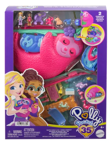 Lalka POLLY POCKET Kompaktowa torebka Rodzina leniwców HRD40