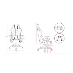 Fotel Diablo Chairs X-One 2.0 Normal Size Gamingowy do 160kg Skóra ECO Tkanina Biało-niebieski