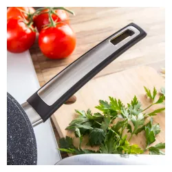 TESCOMA i-Premium Stone głęboka 28 cm szara - patelnia nieprzywierająca mineralna