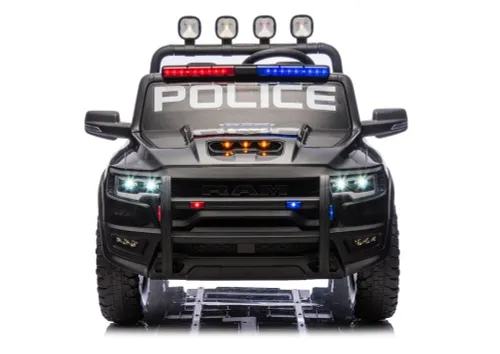Auto Na Akumulator Dla Dzieci Dodge Ram Policja Zb629-F 4X4 LED Eva Skóra