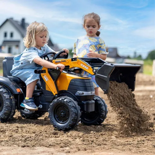 Falk Traktor Na Pedały Case Ce Z Koparką Ładowarką I Przyczepą 3-7 Lat
