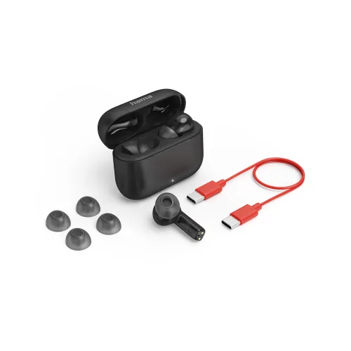 Słuchawki bezprzewodowe Hama Passion Clear II ANC Dokanałowe Bluetooth 5.3 Czarny