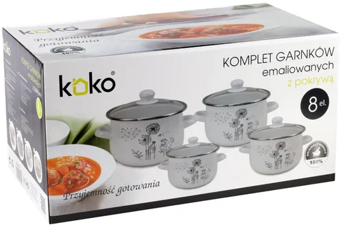 Zestaw garnków KOKO KO 9324 Dmuchawce (8 elementów)