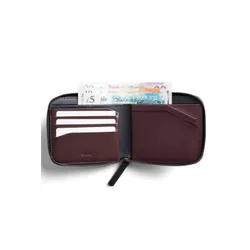 Bellroy leather Zip Wallet RFID - глубокий сливовый