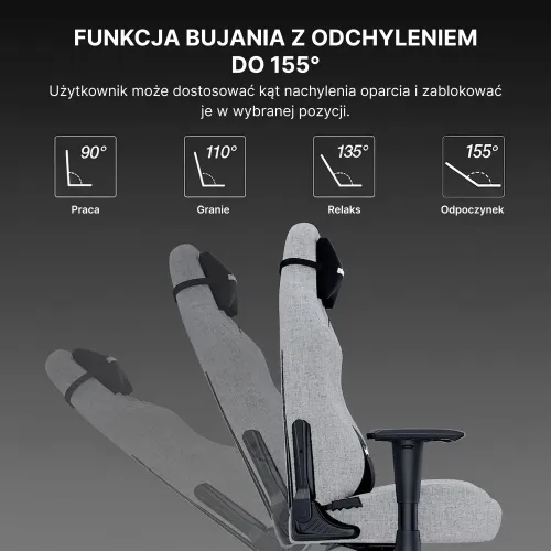 Fotel Anda Seat Luna L Orange Fabric Gamingowy do 100kg Tkanina Pomarańczowy