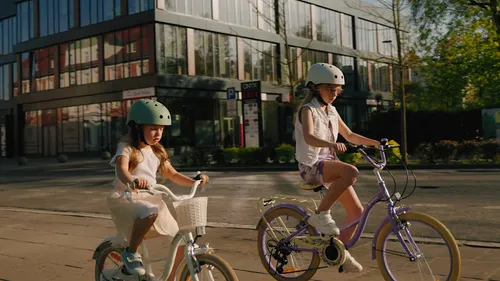 Rower dziecięcy SUN BABY Flower Bike 14 cali dla dziewczynki Lawendowy