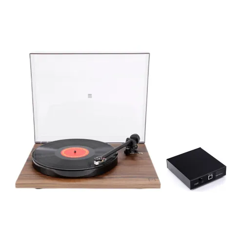 Gramofon REGA Planar 1 Orzech, Manualny,Napęd paskowy,Wkładka Rega,Pokrywa w zestawie,Prędkość odtw. 33 1/3,45 obr./min + Przedwzmacniacz gramofonowy REGA Fono Mini A2D