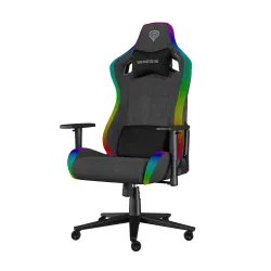 Fotel Genesis Trit 660 RGB Gamingowy do 150kg Tkanina Szary