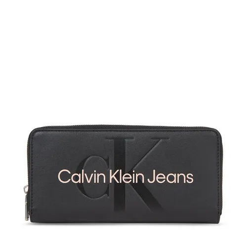 Женский кошелек Calvin Klein Jeans Sculpted Zip Around Mono K60k607634 Black With Rose 01F