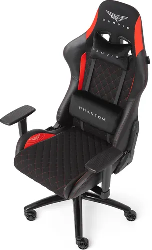 Fotel GAMVIS Phantom Large Czarny (czerwone elementy)