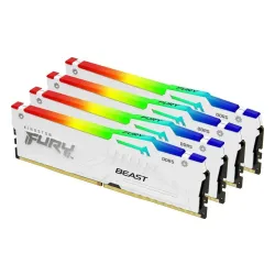 Pamięć RAM Kingston FURY Beast RGB DDR5 64GB (4 x 16GB) 6000 CL40 Biały