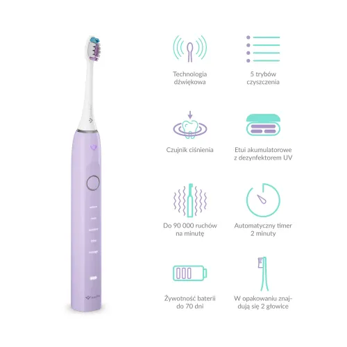 Szczoteczka soniczna TrueLife SonicBrush Clean70 UV Fioletowy