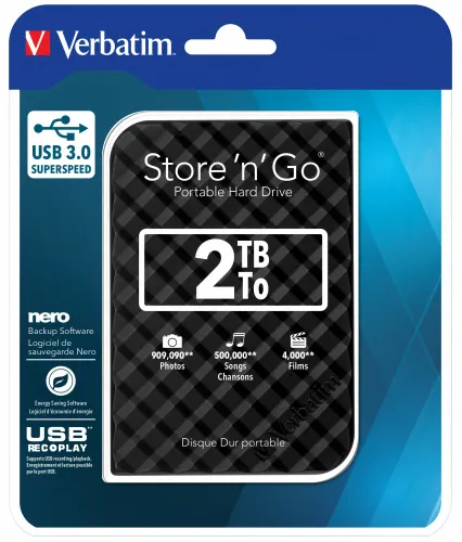 Dysk VERBATIM Store 'n' Go 2TB Czarny