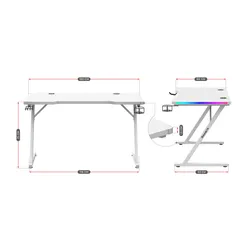 Biurko gamingowe HUZARO Hero 2.5 RGB Biały