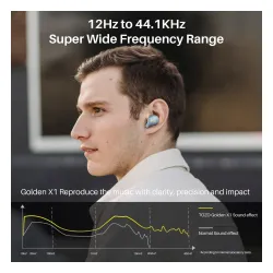 Słuchawki bezprzewodowe Tozo Golden X1 Dokanałowe Bluetooth 5.3 Niebieski