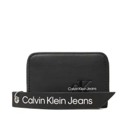 Kadın Küçük Cüzdan Calvin Klein Kot Pantolonları Şekillendirilmiş Med Zip Çevresinde Etiket K60K610578 BDS