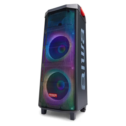 Power Audio Aiwa KBTUS-710MKII 90W Bluetooth Radio FM Mikrofon Karaoke Czarny