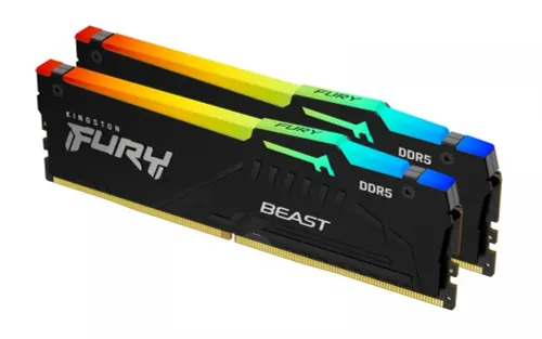 Pamięć RAM Kingston FURY Beast RGB DDR5 128GB (2 x 64GB) 5600 CL40 EXPO Czarny