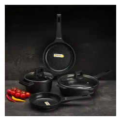 Patelnia nieprzywierająca z pokrywką STARKE PRO TAYLOR MARBLE DEEP 28 cm