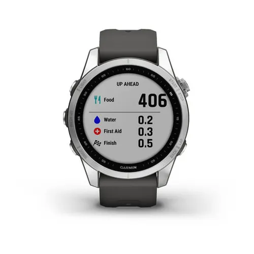 Smartwatch Garmin Fenix 7S srebrny z grafitowym paskiem (010-02539-01)