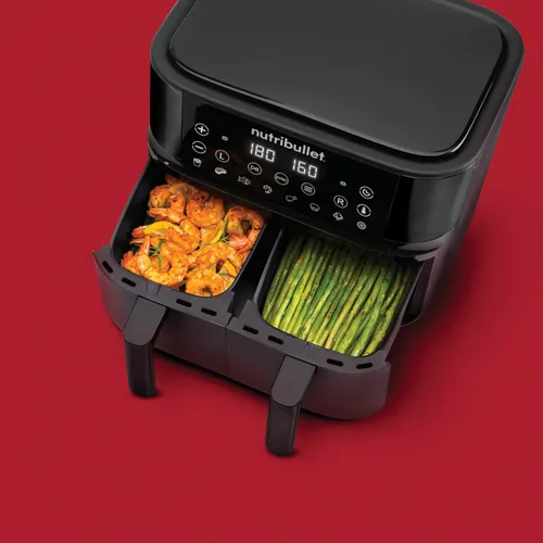 Air Fryer Frytkownica beztłuszczowa NUTRIBULLET Twin Drawer NBA081B 8l z podwójnym koszem